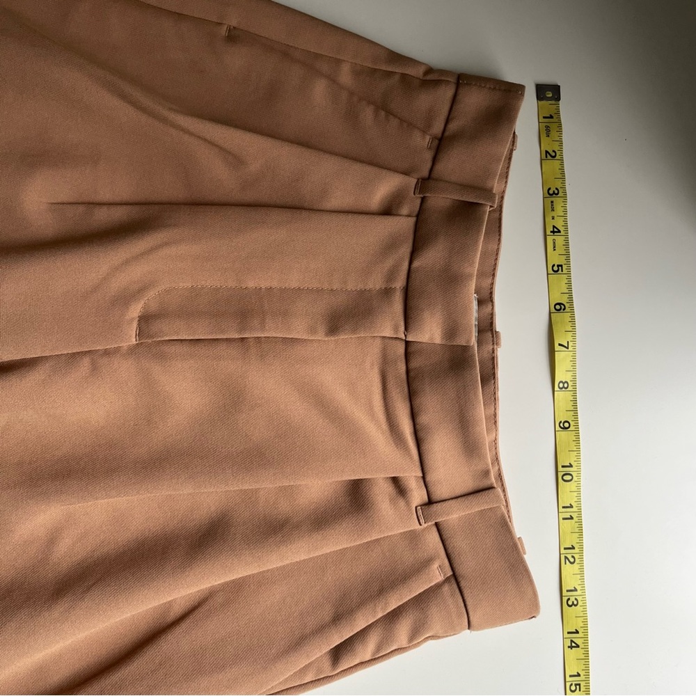 Abercrombie & Fitch Sloane Wide Leg Tailored Trouser Pants Tan 27 / 4 XS Inseam - Picture 9 of 11